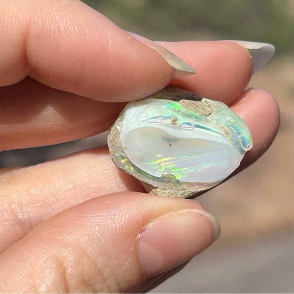 Iridescent Rainbow White Opal Gemstone - Picture 15 of 15
